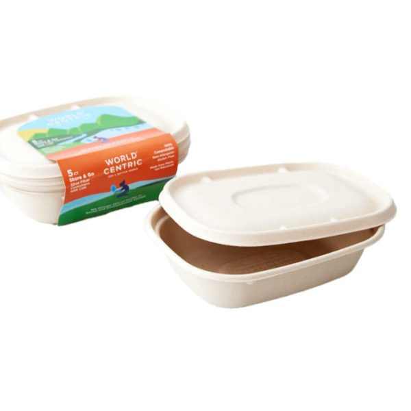 World Centric Compostable Containers with Lids 32oz 5 Ct - Pack Of 12 Cheap