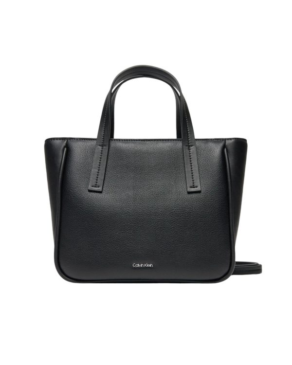 Calvin Klein Jeans Calvin Klein Saffiano Leather Tote Black For Cheap