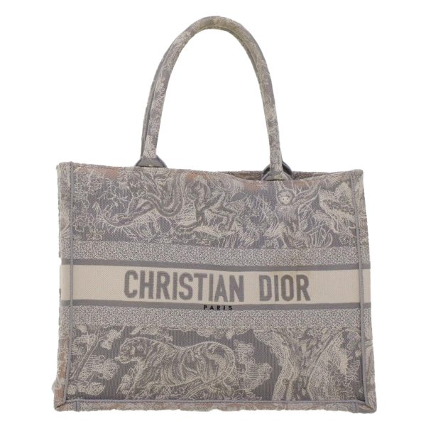 CHRISTIAN DIOR Book Tote Bag Canvas Gray M1286ZTDT_M932 Auth bs6141 For Discount