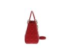 Dior Red Cannage Lambskin Medium Lady Dior 2013 Online Sale