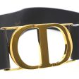 CHRISTIAN DIOR Dior CD Buckle Belt Leather Black Gold Hardware Hot on Sale