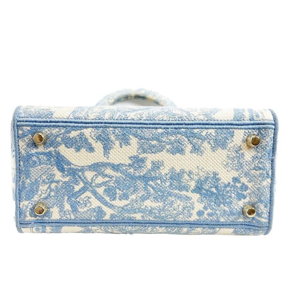 DIOR Toile de Jouy Lady D-Lite Bag Embroidered Canvas Cornflower Blue Supply