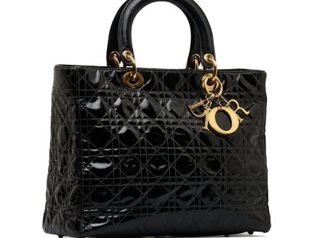 DIORLarge Cannage Patent Lady  Satchel Online Sale