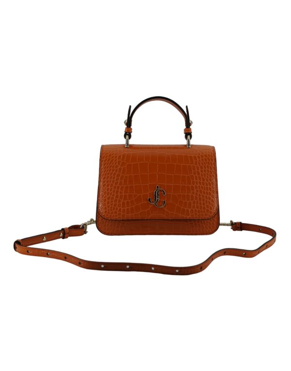 Jimmy Choo Orange Leather Top Handle and Shoulder Women s Bag on Sale