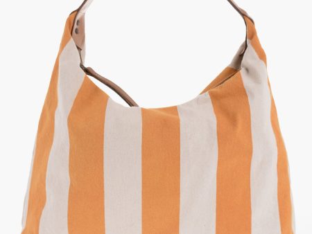 Afar Striped Cotton Hobo Bag With Leather Details Unica One size For Cheap