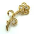 CHRISTIAN DIOR brooch rhinestone gold accessories ladies Cheap