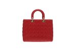 Dior Red Lambskin Large Lady Dior 2013 For Cheap