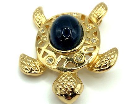 CHRISTIAN DIOR Brooch Turtle Motif Rhinestone Gold Accessories Women s For Discount