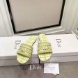 DIOR DWAY LIME N CHECK EMBROIDERY SLIDES Online Sale