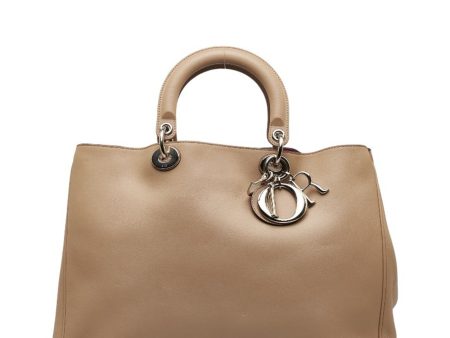 CHRISTIAN DIOR Dior Diorissimo Handbag Shoulder Bag Beige Leather Ladies For Discount