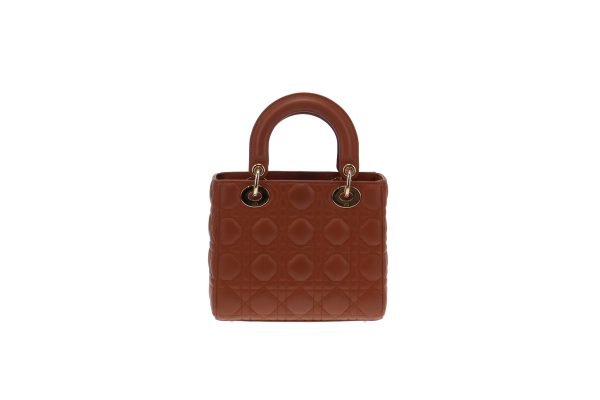 Dior Rust Cannage Lambskin Small MYABC Lady Dior For Cheap