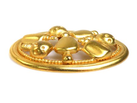 CHRISTIAN DIOR Brooch Metal Gold Ladies Cheap