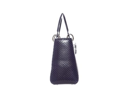 Christian Dior Medium Navy Snakeskin Lady Dior Handbag For Cheap