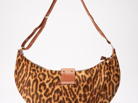 Vintage Dior Leopard Calf Hair Moon Hobo Bag Supply