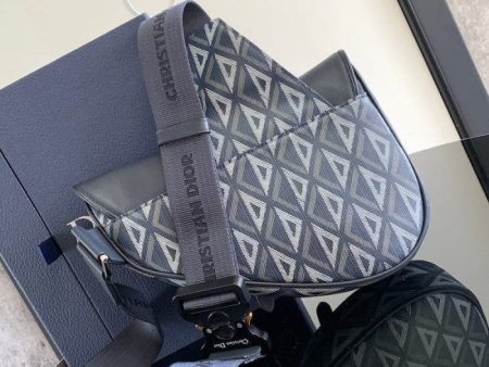 Dior Saddle Bag Navy Blue CD Diamond Canvas and Smooth Calfskin Supply