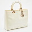 DIOR White Cannage Patent Leather Large Lady  Tote Hot on Sale