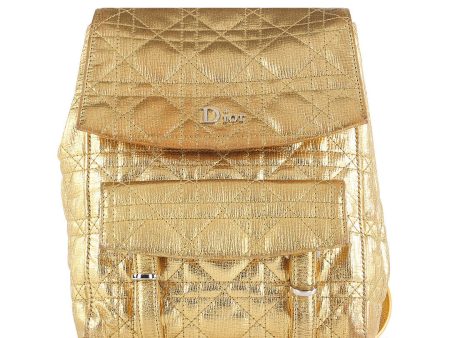 Dior Stardust Gold Leather Cannage Backpack Discount