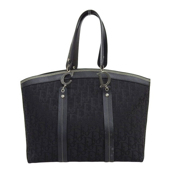 DIOR Trotter Pattern Flower Line Tote Bag Black Online Hot Sale