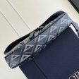 Dior Saddle Bag Navy Blue CD Diamond Canvas and Smooth Calfskin Supply