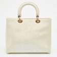 DIOR White Cannage Patent Leather Large Lady  Tote Hot on Sale