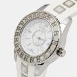 DIOR White Stainless Steel Rubber Diamonds Christal CD112113R001 Women s Wristwatch 28 mm Online