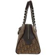 DIOR Trotter Pattern Flower Motif Top Handle Bag Brown Online Hot Sale