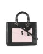 CHRISTIAN DIOR Black Leather Limited Edition Pocket Large Lady Dior Tote Bag Cheap