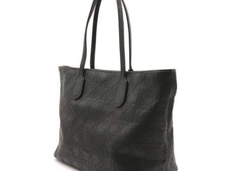 BagsChristian Dior Christian Lady Cannage Pana Tote Bag Coated Canvas Leather Black M1110PPCP on Sale