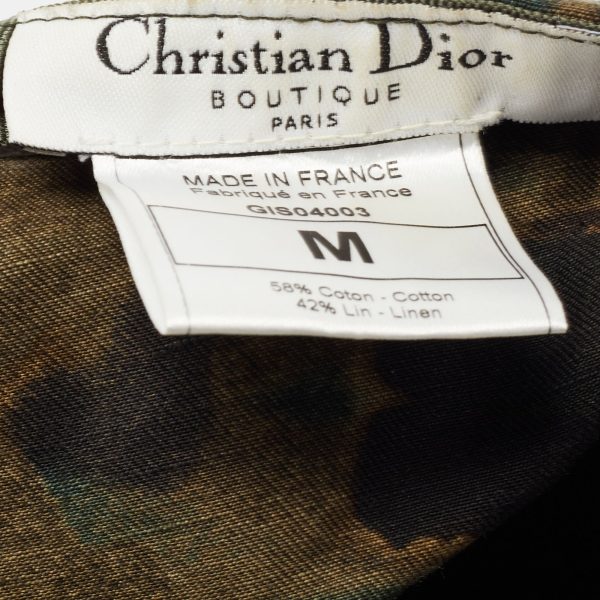 DIOR Vintage Green Printed Cotton & Linen Hat M Hot on Sale