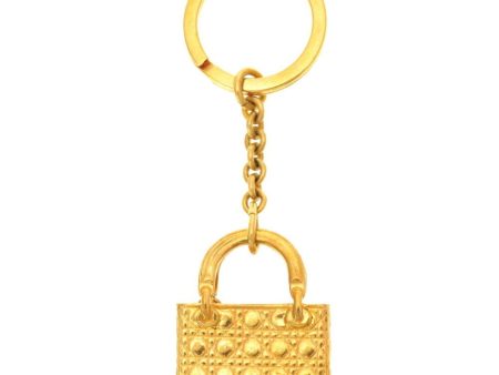 CHRISTIAN DIOR Canage Lady Gold Keychain Charm Online Sale