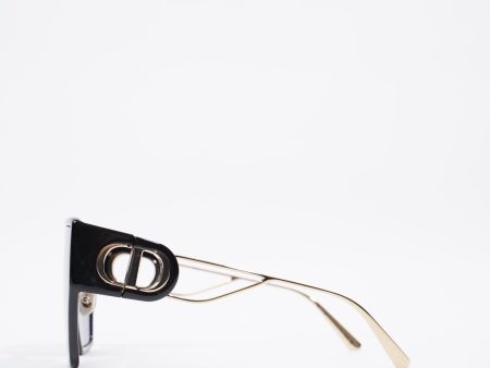 Christian Dior 30 Montaigne Sunglasses Black   Gold Acetate 130 Sale