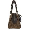 DIOR Trotter Pattern Flower Motif Top Handle Bag Brown Online Hot Sale