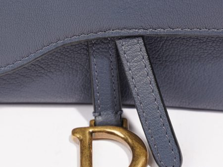 Christian Dior Saddle Micro With Chain Blue Leather For Sale