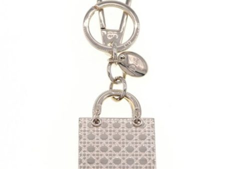 CHRISTIAN DIOR Dior Keychain Lady Motif Gold Metal Bag Charm Key Ring Ladies Canage Stitch Sale