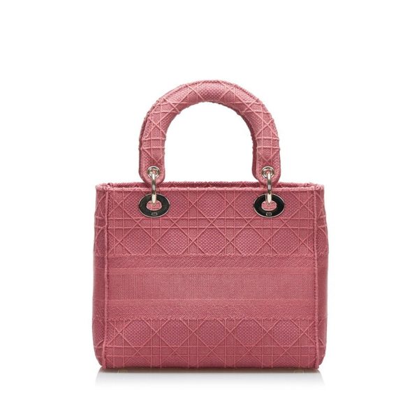 CHRISTIAN DIOR Dior Canage Lady Delight Handbag Shoulder Bag Pink Canvas Ladies Online now