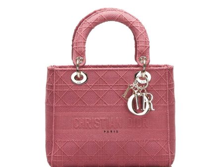 CHRISTIAN DIOR Dior Canage Lady Delight Handbag Shoulder Bag Pink Canvas Ladies Online now