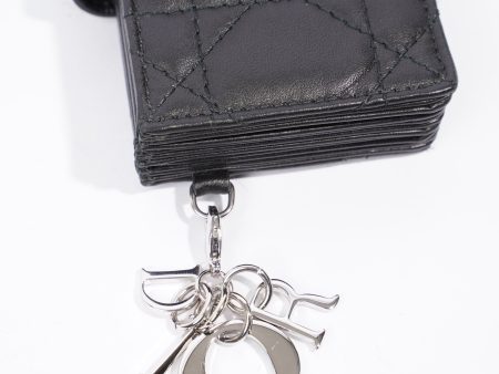 Christian Dior Lady Dior 5-Gusset Card Holder Black Lambskin Leather Online Sale