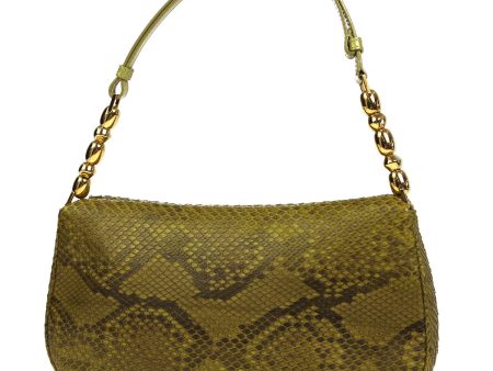 Christian Dior * 2000 Maris Pearl Shoulder Bag Green Python 66485 Online now