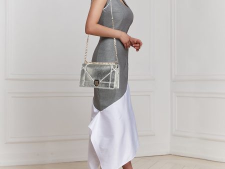 DIOR Silver Leather Medium ama Flap Shoulder Bag Online